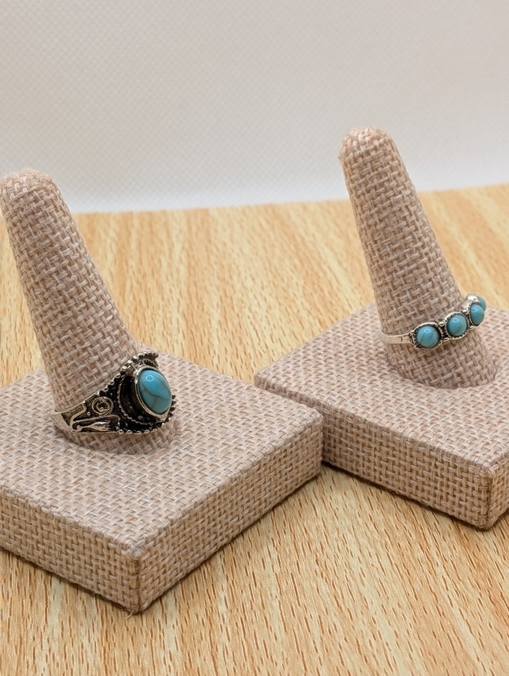 Simple Turquoise Ring Set - Picture 3 of 7